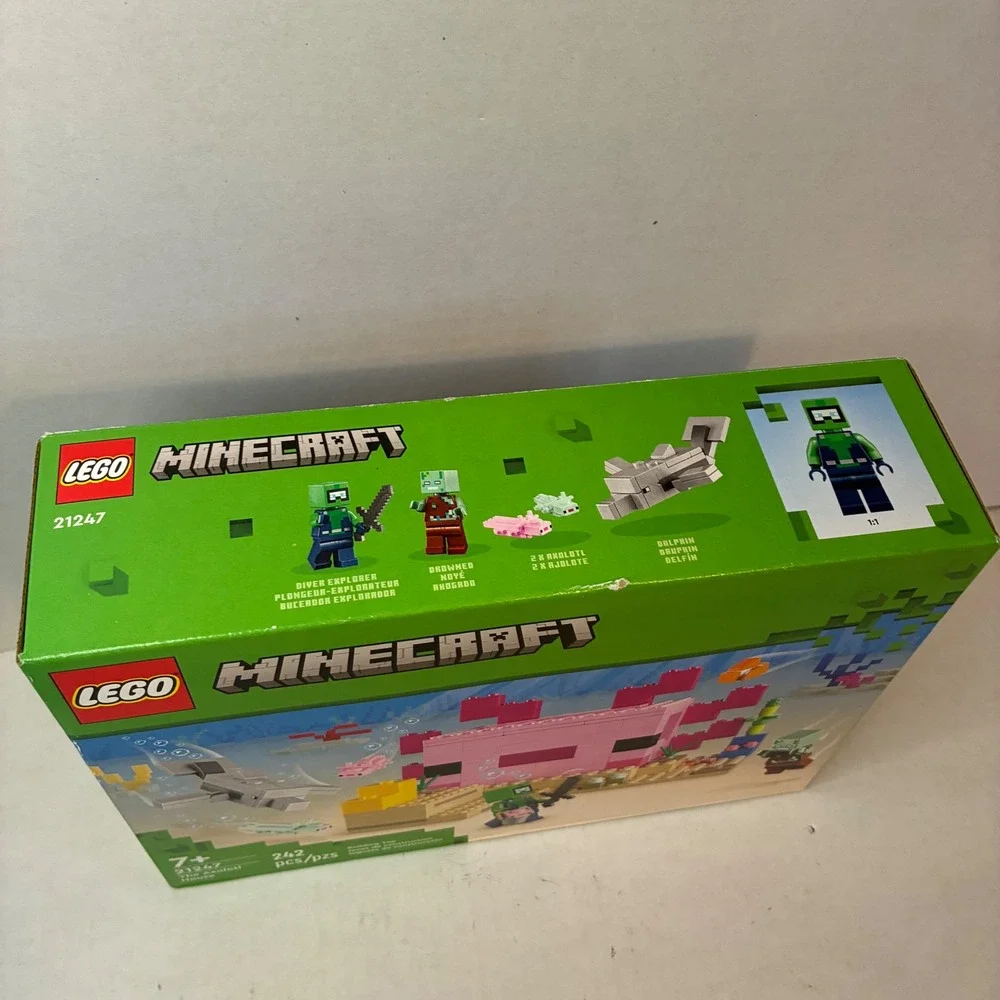 Lego Minecraft Axolotl House 21247 Building Toy Set 242 Pcs New Sealed Retired
